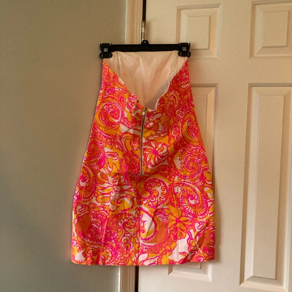 Lilly Pulitzer Pink and Orange strapless mini dress - Picture 2 of 3